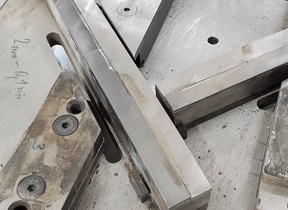 repaired metal items fitted on a mechanical machinery or equipment